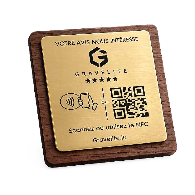 Plaque personnalisée NFC & QR code
