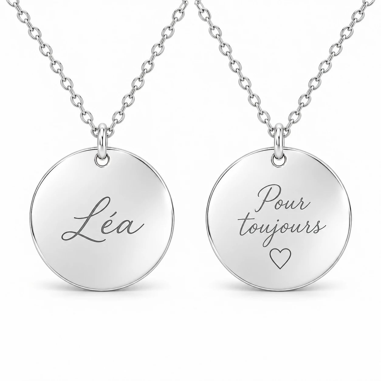 Collier rond argenté · Silver