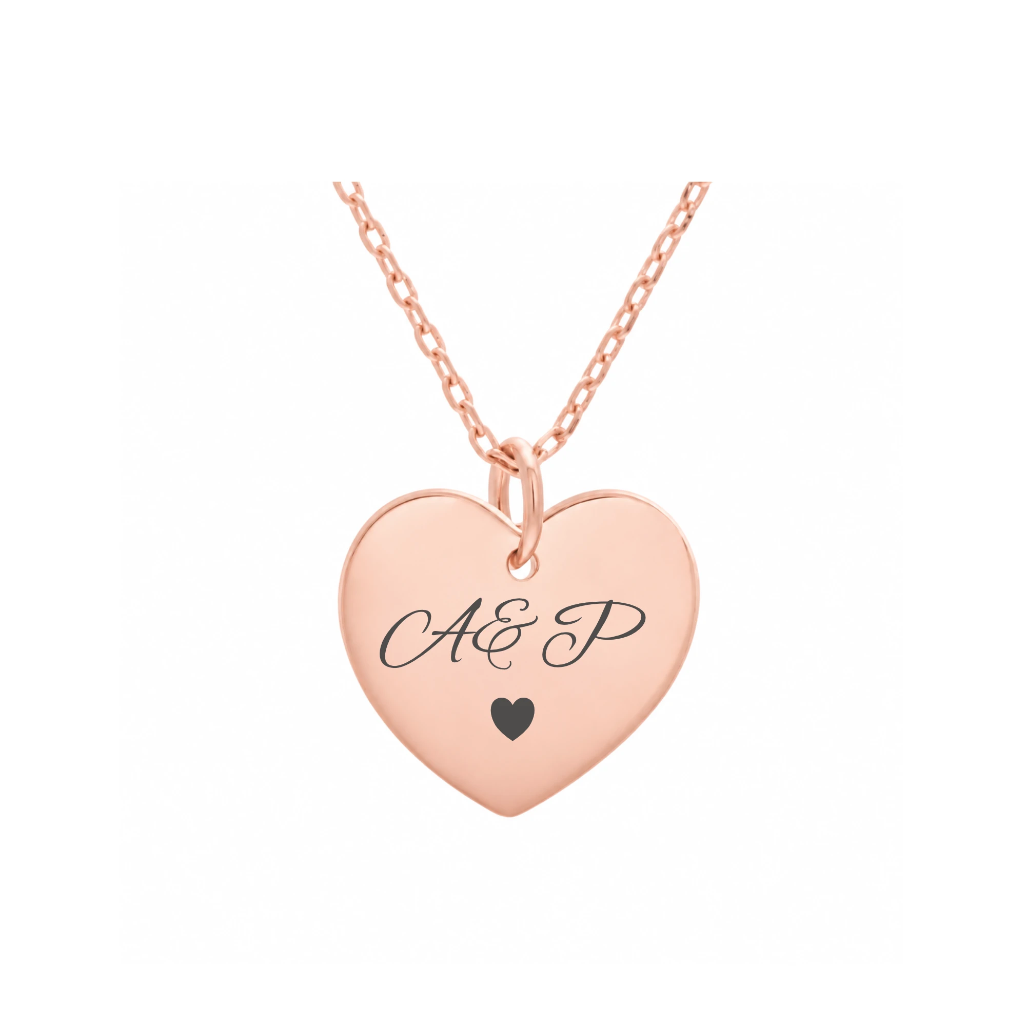 Collier cœur personnalisé · Collier cœur or rosé