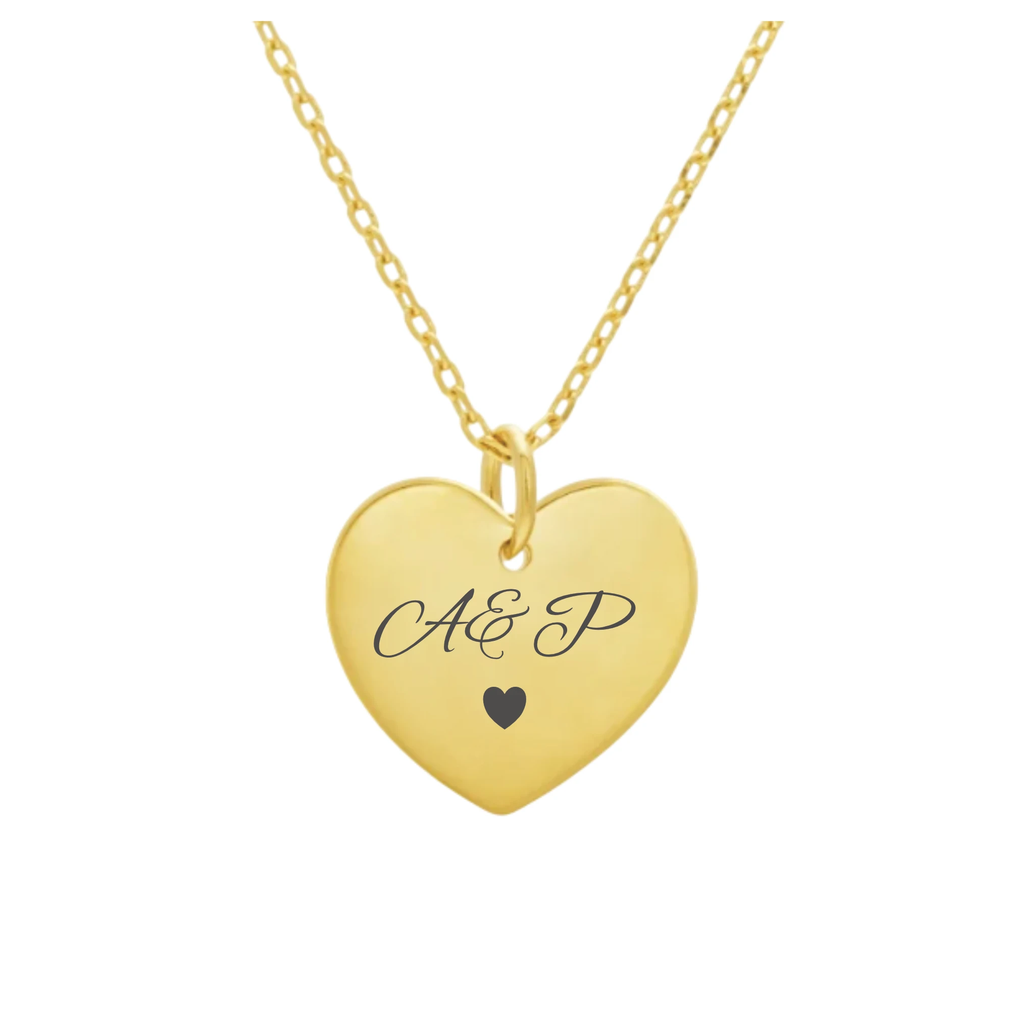 Collier cœur personnalisé · Collier cœur doré