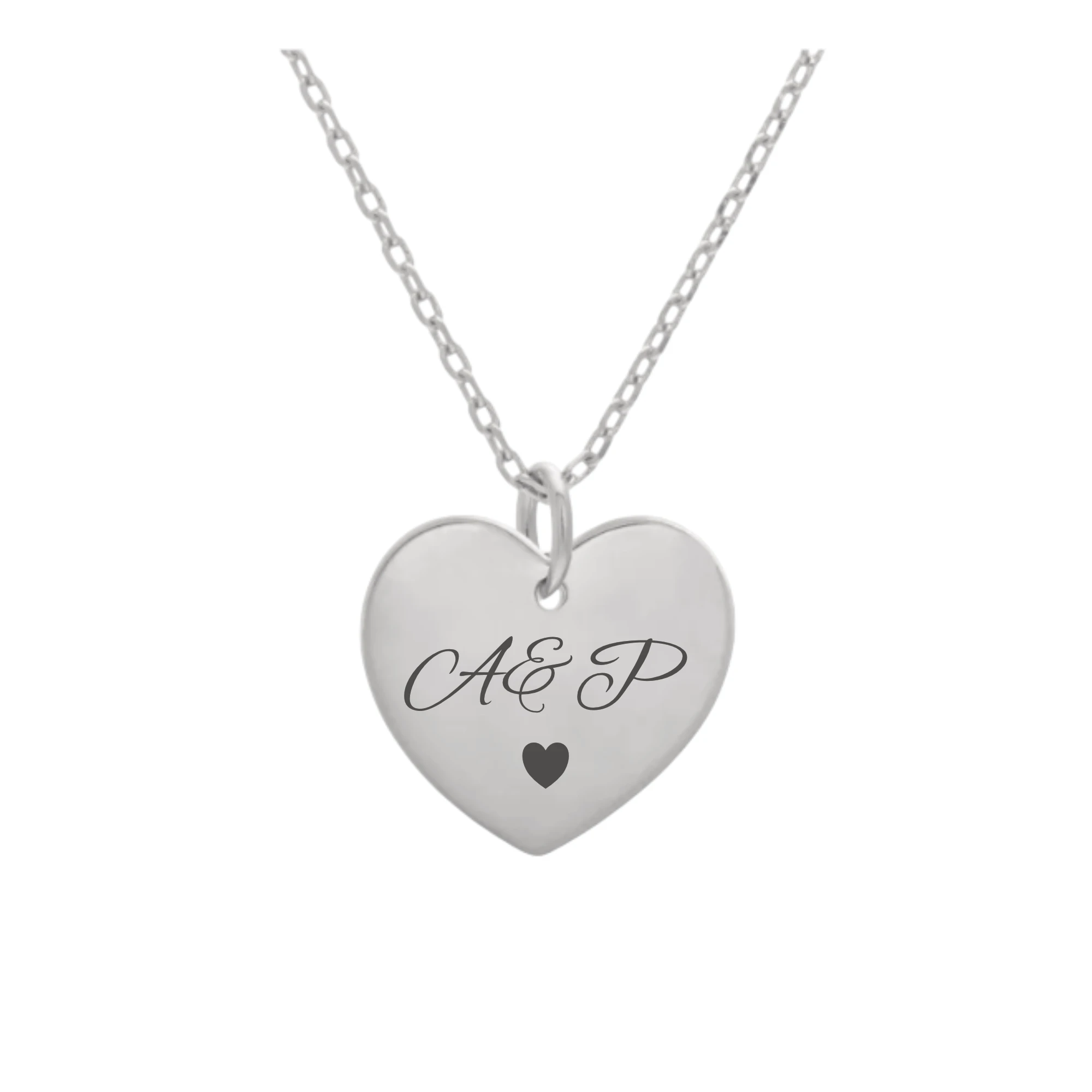 Collier cœur personnalisé · Collier cœur argenté