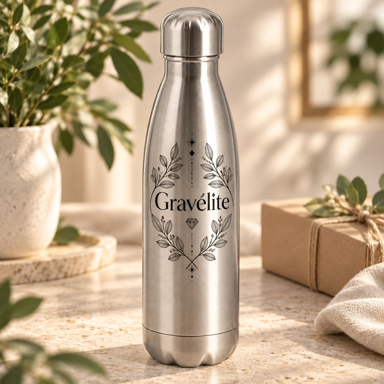 Gourde isotherme gravée