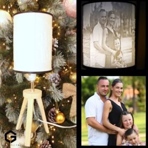 Lampe photo pied bois - Lithophanie