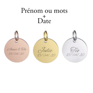 Collier rond personnalisé – 18 mm – 3 couleurs